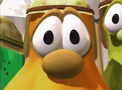 a gif of the gourd from veggietales fainting